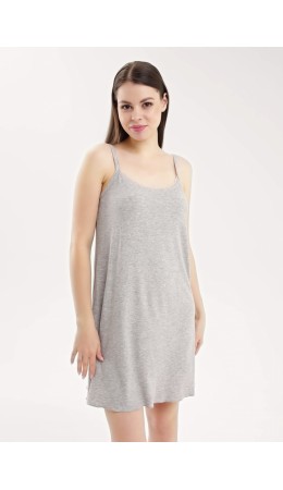 CLE LS025 Сорочка ночн. жен. База кашкорсе, меланж серый
