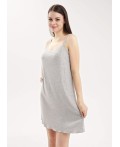 CLE LS025 Сорочка ночн. жен. База кашкорсе, меланж серый
