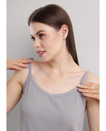 CLE LS15-1176 Сорочка ночн. жен. Экрю, серый