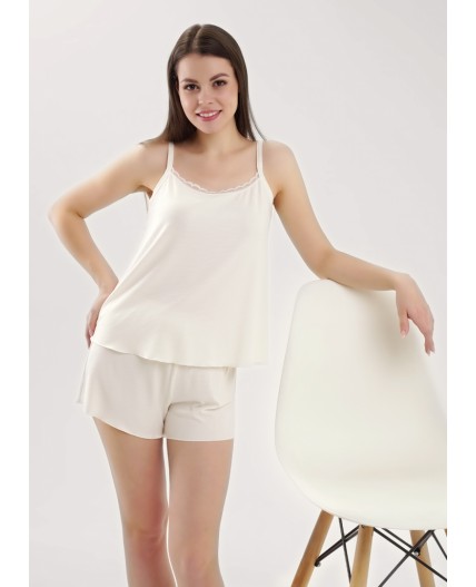 CLE LSET025 Пижама жен. База кашкорсе, молочный