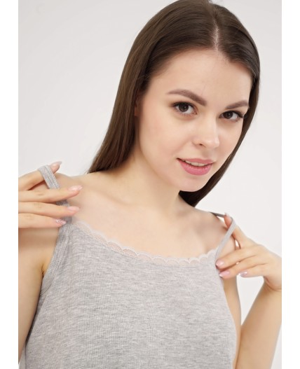 CLE LSET025 Пижама жен. База кашкорсе, меланж серый