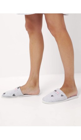 CLE SW15-1171C/1 Пантолеты жен. домаш., меланж св.серый/т.серый