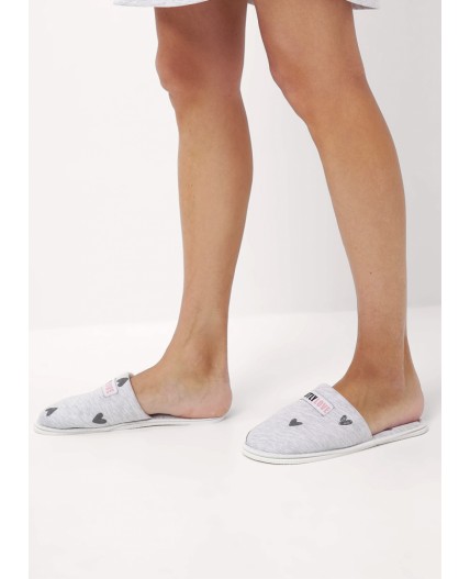 CLE SW15-1171C/1 Пантолеты жен. домаш., меланж св.серый/т.серый