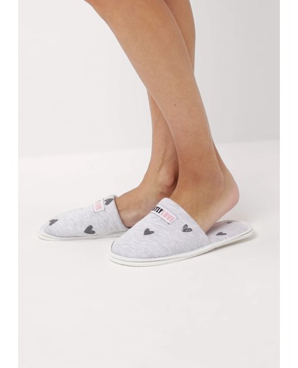 CLE SW15-1171C/1 Пантолеты жен. домаш., меланж св.серый/т.серый