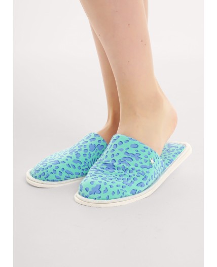 CLE SW25-1169C Пантолеты жен. домаш. Сёрф, св.зелёный/голубой