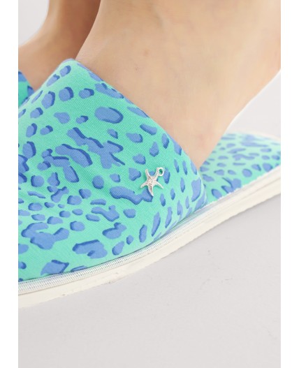 CLE SW25-1169C Пантолеты жен. домаш. Сёрф, св.зелёный/голубой