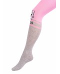 CLE Колготки дет.КД4406 116-128 дев хл+эл, розовый/меланж серый