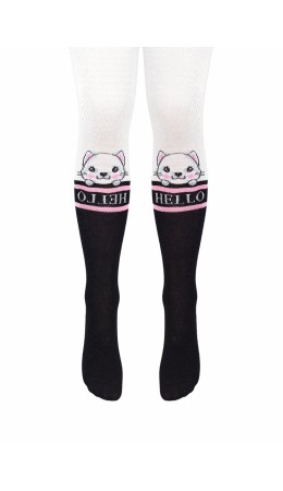 CLE Колготки дет.КД4406 92-110 дев хл+эл, белый/чёрный