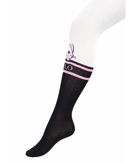 CLE Колготки дет.КД4406 92-110 дев хл+эл, белый/чёрный