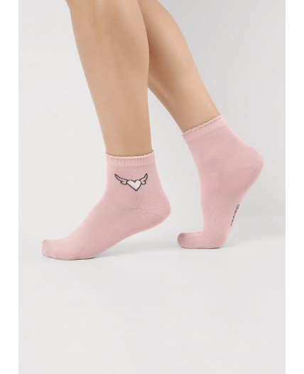 CLE Носки жен.Д2507 укор хл+эл, розовый