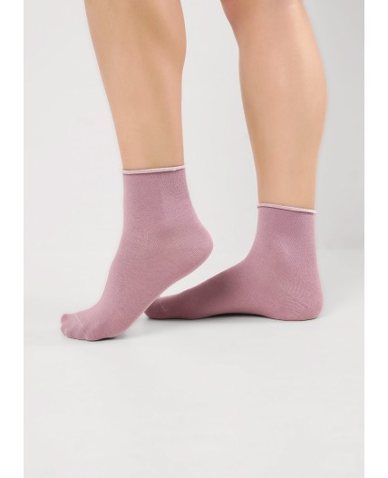CLE Носки жен.Д307 хл+эл осл.р, т.розовый