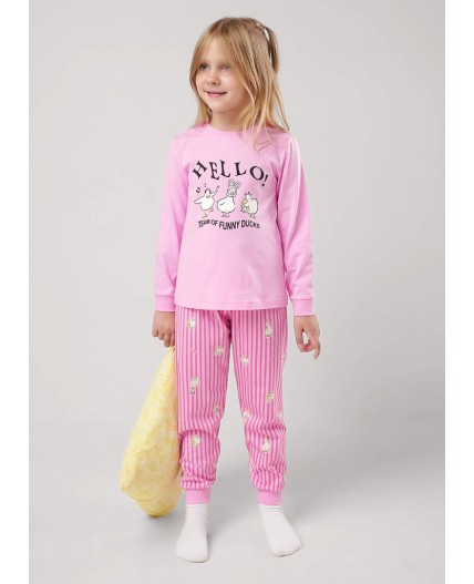 CLE Пижама дев. 903611кд_п, розовый/молочный