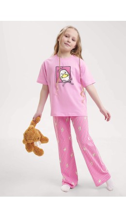 CLE Пижама дев. 909529кд_п, розовый/молочный