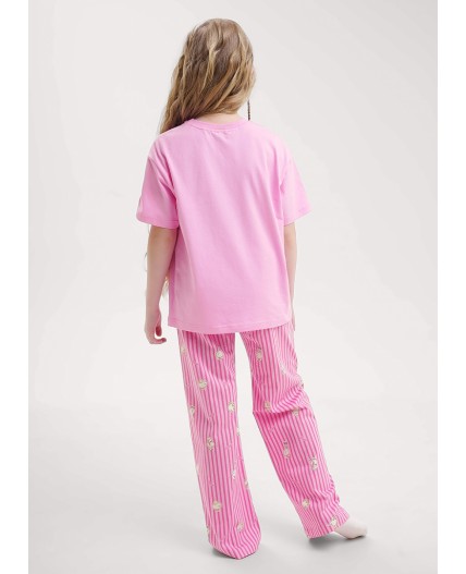 CLE Пижама дев. 909529кд_п, розовый/молочный