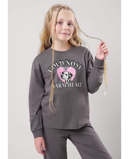 CLE Пижама дев. 909569кд_п, т.серый