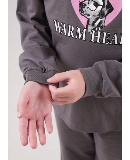 CLE Пижама дев. 909569кд_п, т.серый