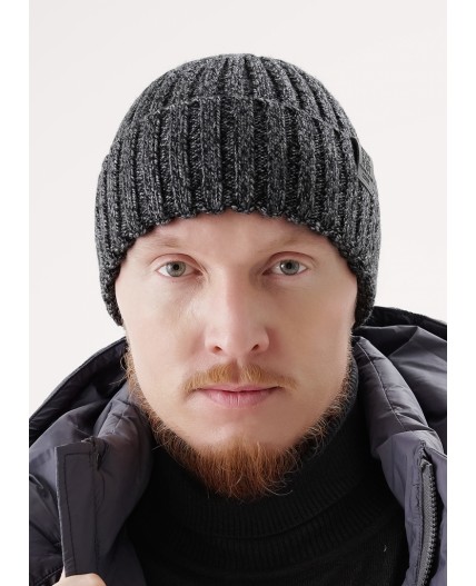 CLE Шапка 453812ап, меланж серый/чёрный