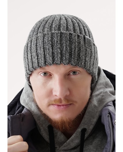 CLE Шапка 453812ап, меланж серый/меланж т.серый