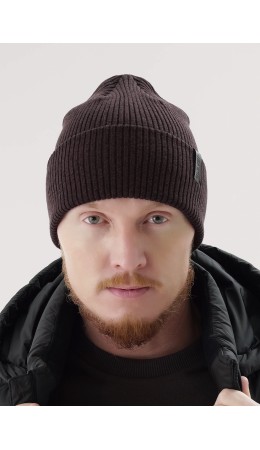 CLE Шапка 454515вн, т.коричневый/чёрный