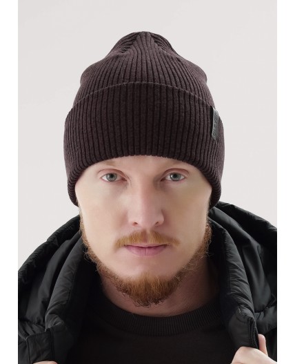 CLE Шапка 454515вн, т.коричневый/чёрный