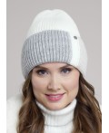 CLE Шапка 454517ап флис, белый/меланж св.серый