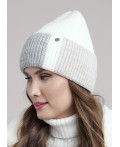 CLE Шапка 454517ап флис, белый/меланж св.серый