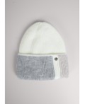 CLE Шапка 454517ап флис, белый/меланж св.серый