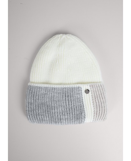 CLE Шапка 454517ап флис, белый/меланж св.серый