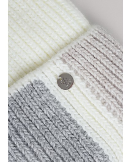 CLE Шапка 454517ап флис, белый/меланж св.серый