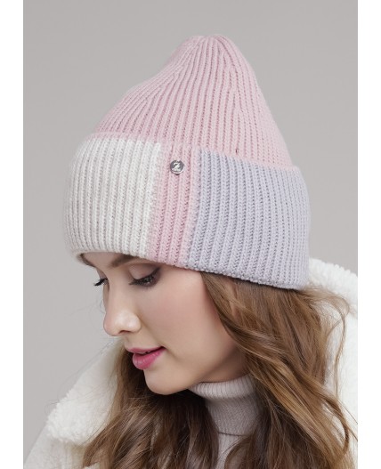 CLE Шапка 454517ап флис, розовый/меланж бежевый