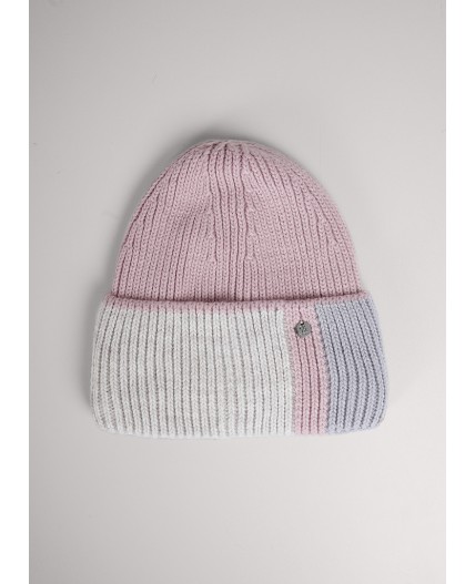 CLE Шапка 454517ап флис, розовый/меланж бежевый