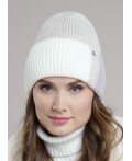 CLE Шапка 454517ап флис, меланж бежевый/белый