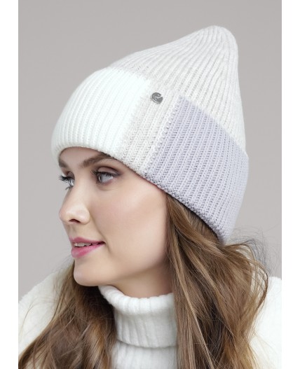 CLE Шапка 454517ап флис, меланж бежевый/белый