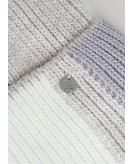 CLE Шапка 454517ап флис, меланж бежевый/белый