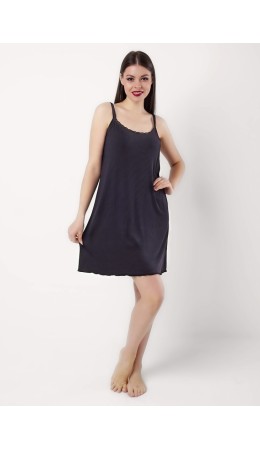 CLE LS025 Сорочка ночн. жен. База кашкорсе, чёрный