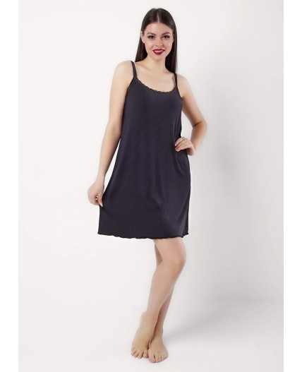 CLE LS025 Сорочка ночн. жен. База кашкорсе, чёрный