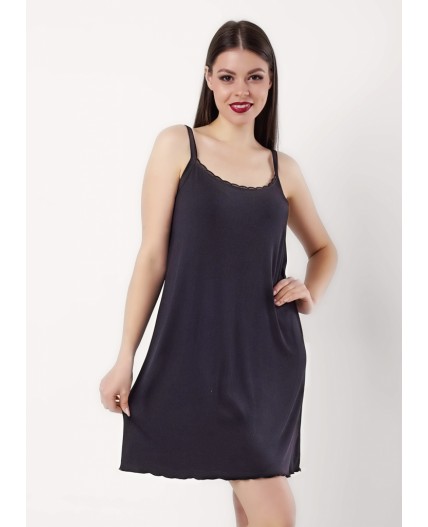 CLE LS025 Сорочка ночн. жен. База кашкорсе, чёрный