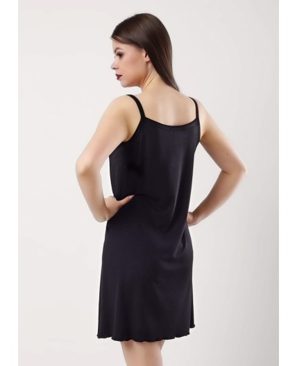 CLE LS025 Сорочка ночн. жен. База кашкорсе, чёрный