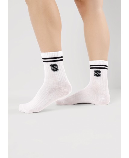 CLE Носки дет.С15807 24 школа хл+эл, белый