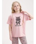 CLE Пижама дев. 909529кд_п, св.розовый/т.серый