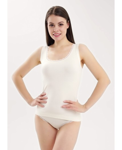 CLE LM025 Майка жен. База кашкорсе, молочный