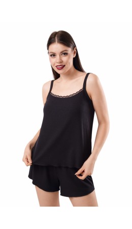 CLE LSET025 Пижама жен. База кашкорсе, чёрный