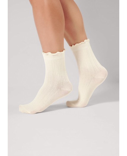 CLE Носки жен.Д2502 fashion база хл+эл, молочный