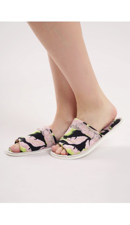 CLE SW25-1111O/1 Пантолеты жен. домаш. Сен-Тропе, чёрный/розовый