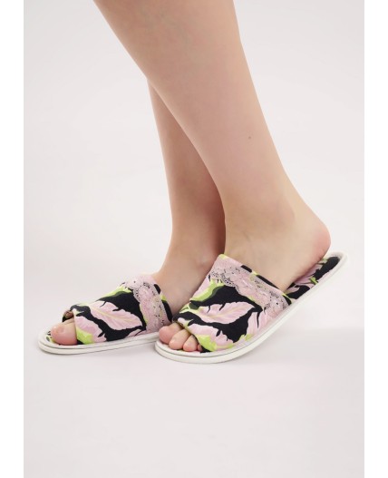 CLE SW25-1111O/1 Пантолеты жен. домаш. Сен-Тропе, чёрный/розовый