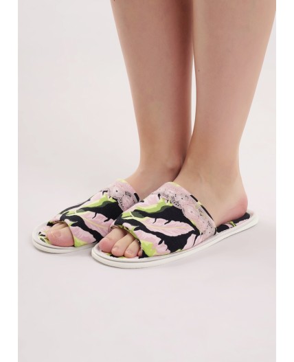 CLE SW25-1111O/1 Пантолеты жен. домаш. Сен-Тропе, чёрный/розовый