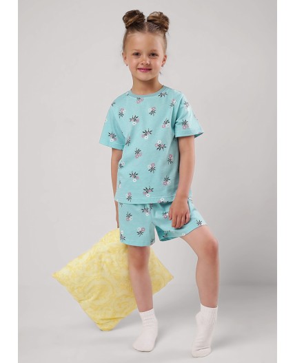 CLE Пижама дев. 909576кдн, св.бирюзовый/т.коричневый