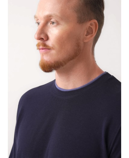 CLE Фуфайка муж. 452438/07зн, чёрный/т.синий