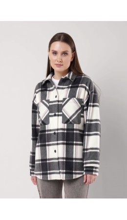 CLE LJ15-103/3 Куртка жен., т.серый/молочный