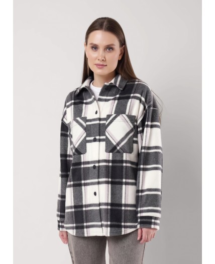 CLE LJ15-103/3 Куртка жен., т.серый/молочный